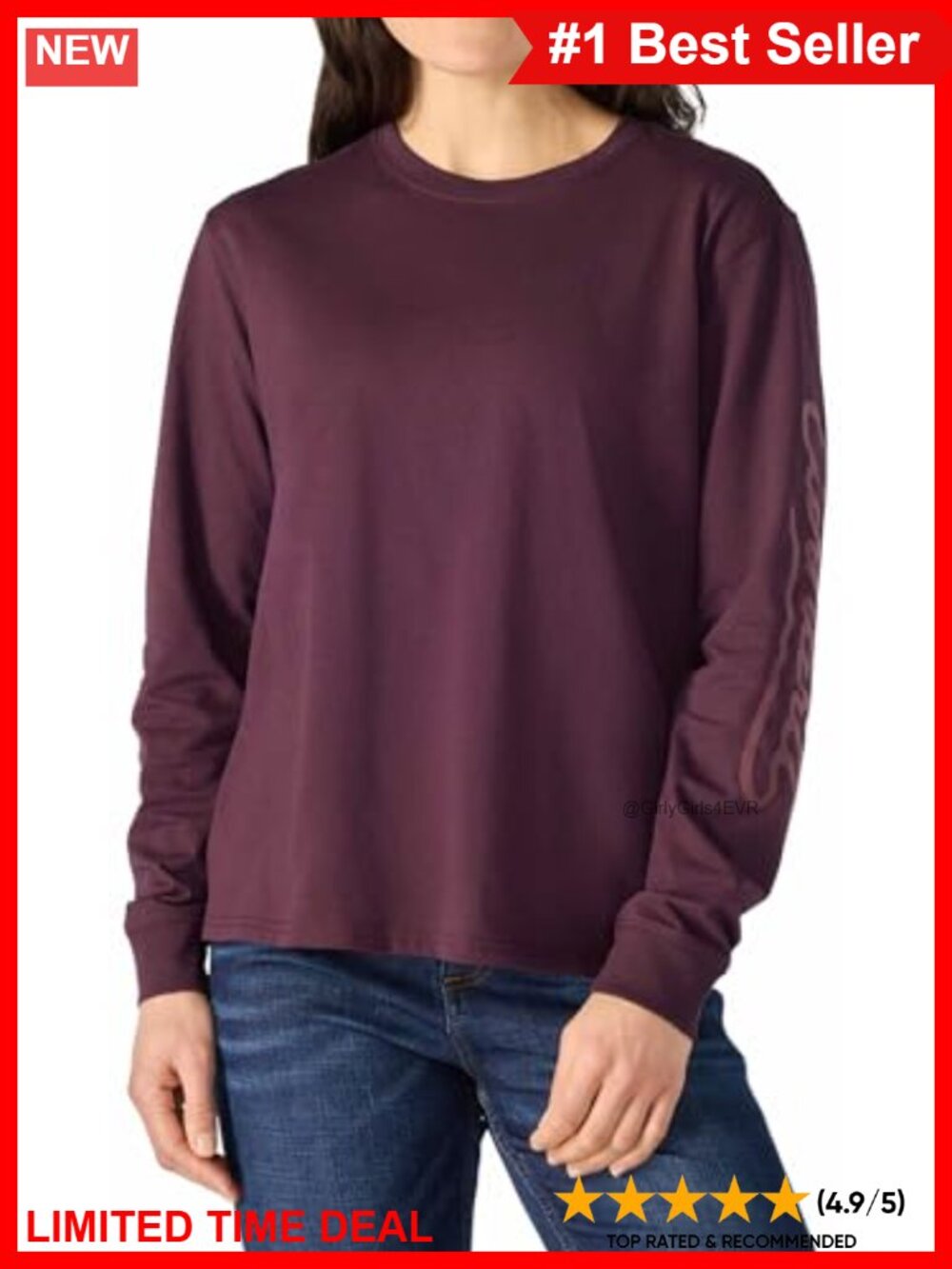 Carhartt Loose Fit Long Sleeve Logo T-Shirt Work Utility Crew Neck
